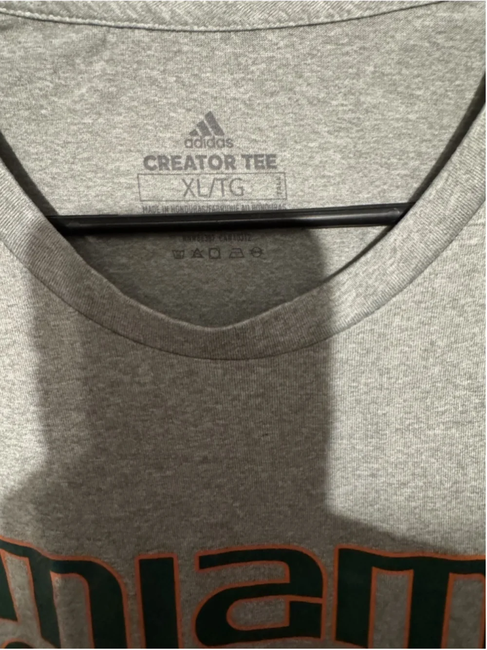 Miami Hurricanes Adidas T-Shirt Men's Size XL Gray